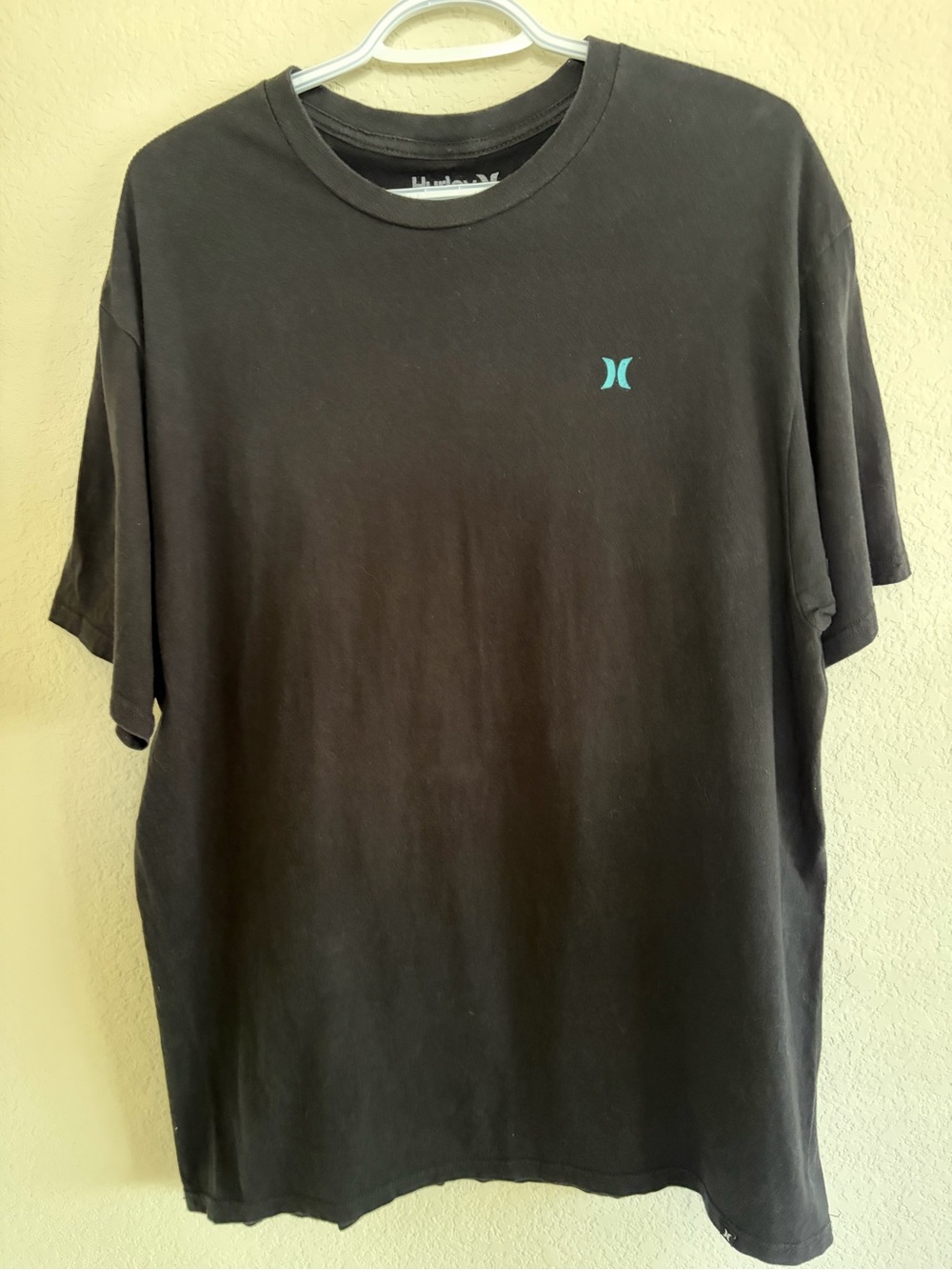 Hurley Black Short-Sleeve Tee with Teal Logo